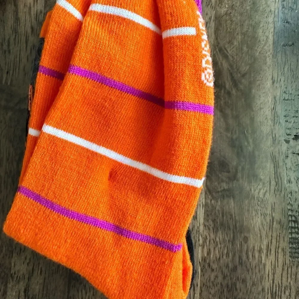 NWT Women’s 4 Pair Halloween Socks - Orange/Black - Dog Paw Socks